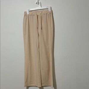 Beige Wide-Leg Pants